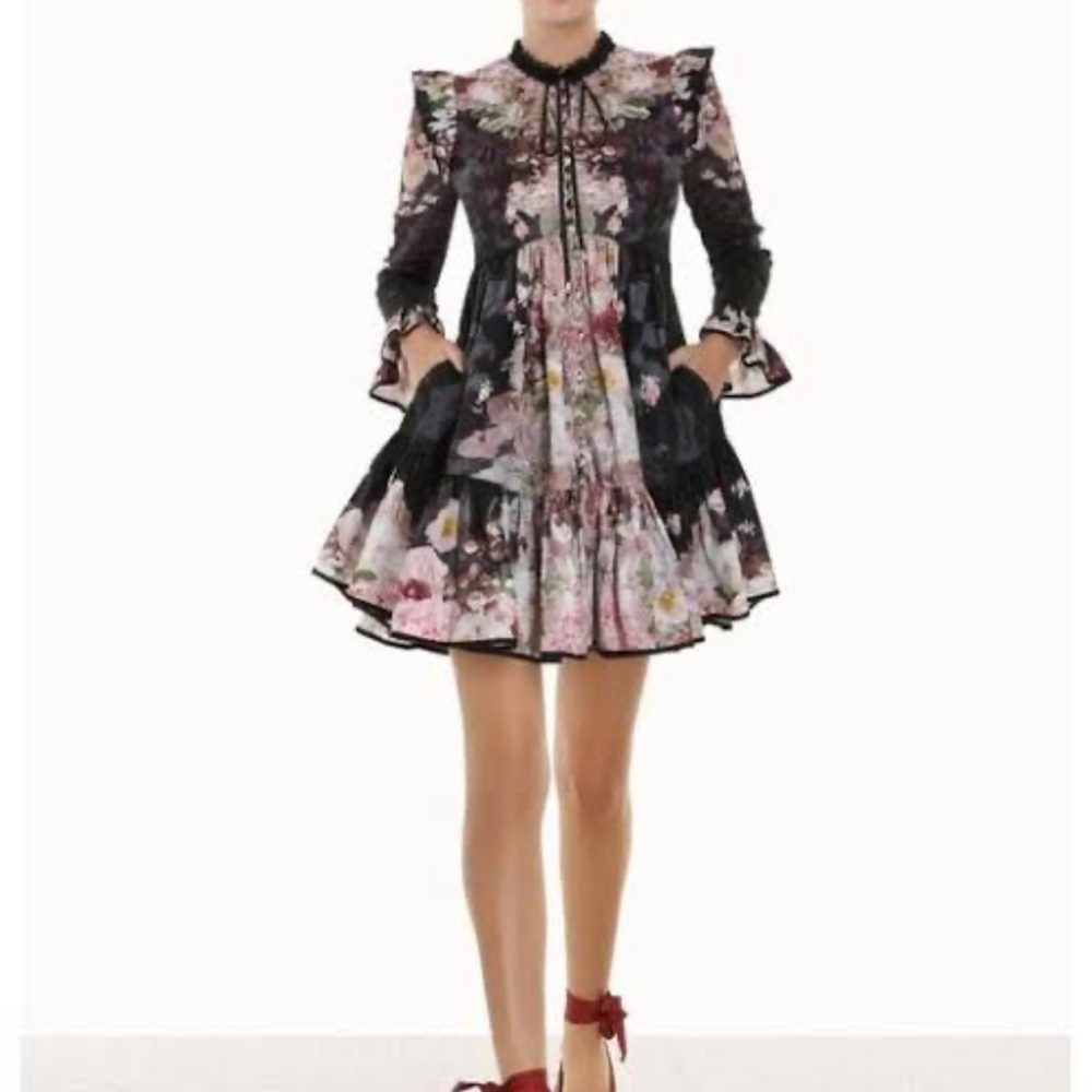 ZIMMERMAN DRESS
The Dancer Tie Neck Mini Black Garden Floral - Picture 3 of 12